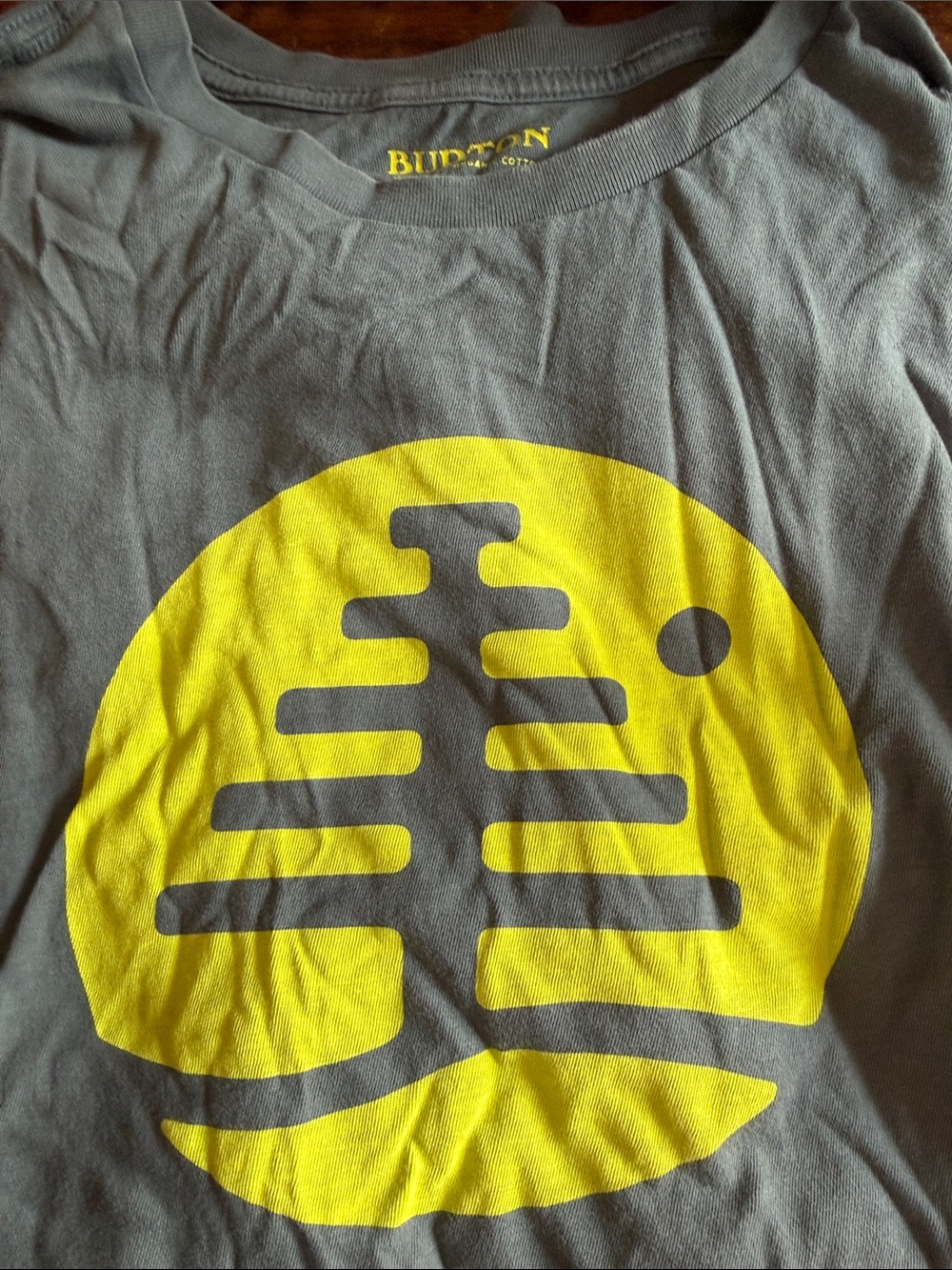 Burton Gray Short-Sleeve Tee with Yellow Graphic Logo